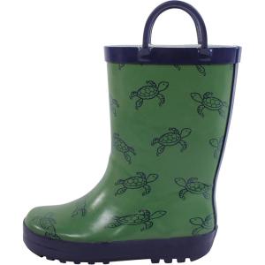 imageHudson Baby Unisex Baby Rain BootsGreen Turtles