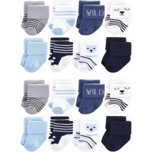 imageHudson Baby Unisex Cotton Rich Baby Terry Socks 16PackBear Boy