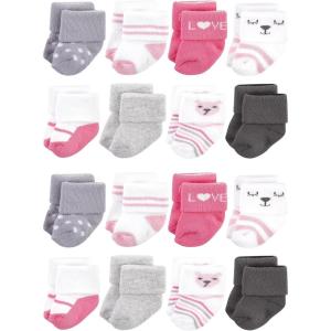 imageHudson Baby Unisex Cotton Rich Baby Terry Socks 16PackBear Girl