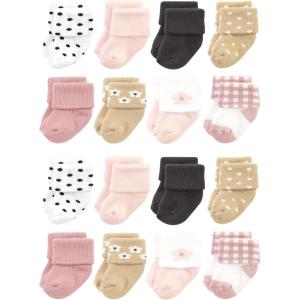 imageHudson Baby Unisex Cotton Rich Baby Terry Socks 16PackBlush Flower