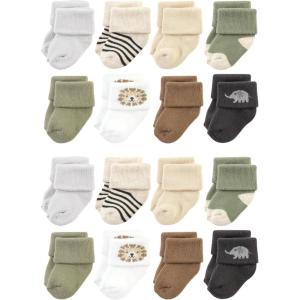 imageHudson Baby Unisex Cotton Rich Baby Terry Socks 16PackBrave Lion