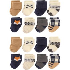 imageHudson Baby Unisex Cotton Rich Baby Terry Socks 16PackForest