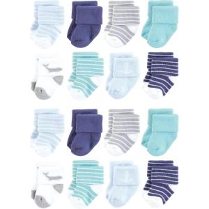 imageHudson Baby Unisex Cotton Rich Baby Terry Socks 16PackGray Whale