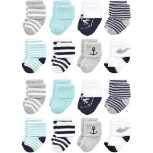 imageHudson Baby Unisex Cotton Rich Baby Terry Socks 16PackMint Whale