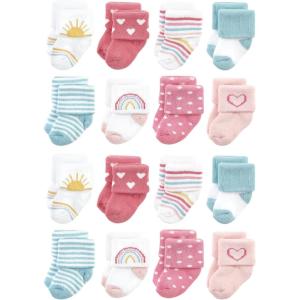 imageHudson Baby Unisex Cotton Rich Baby Terry Socks 16PackModern Rainbow