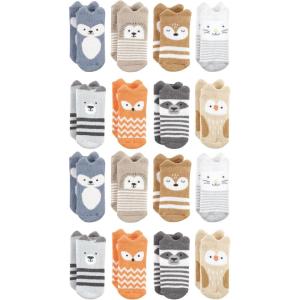 imageHudson Baby Unisex Cotton Rich Baby Terry Socks 16PackMulticolor Boy Woodland