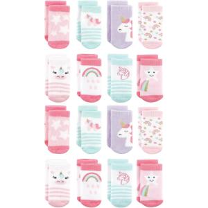 imageHudson Baby Unisex Cotton Rich Baby Terry Socks 16PackMulticolor Unicorn