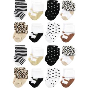 imageHudson Baby Unisex Cotton Rich Baby Terry Socks 16PackNeutral Leopard