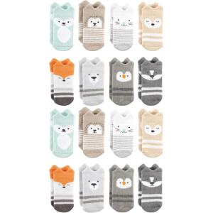 imageHudson Baby Unisex Cotton Rich Baby Terry Socks 16PackNeutral Woodland