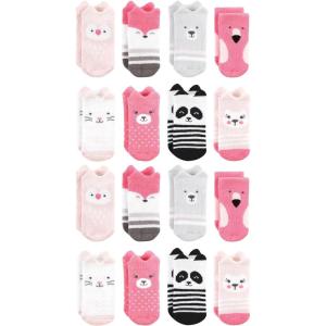 imageHudson Baby Unisex Cotton Rich Baby Terry Socks 16PackPink Animals
