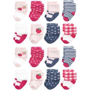 imageHudson Baby Unisex Cotton Rich Baby Terry Socks 16PackPink Strawberry
