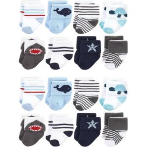 imageHudson Baby Unisex Cotton Rich Baby Terry Socks 16PackSea Creatures