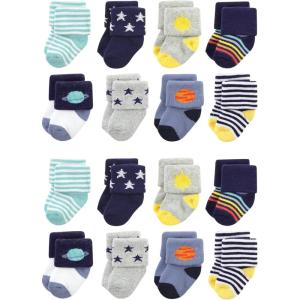 imageHudson Baby Unisex Cotton Rich Baby Terry Socks 16PackSolar System
