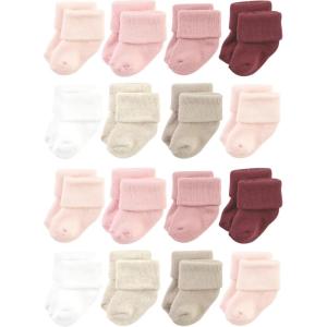 imageHudson Baby Unisex Cotton Rich Baby Terry Socks 16PackSolid Pink Neutral