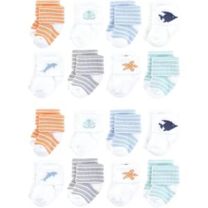imageHudson Baby Unisex Cotton Rich Baby Terry Socks 16PackStarfish