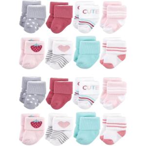 imageHudson Baby Unisex Cotton Rich Baby Terry Socks 16PackStrawberry