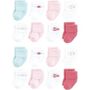 imageHudson Baby Unisex Cotton Rich Baby Terry Socks 16PackTiny Flowers