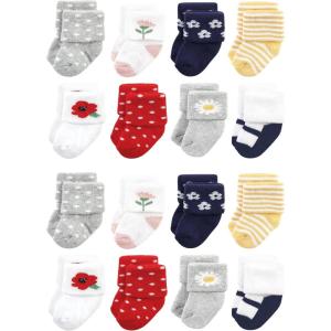 imageHudson Baby Unisex Cotton Rich Baby Terry Socks 16PackWildflower
