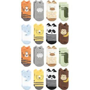 imageHudson Baby Unisex Cotton Rich Baby Terry Socks 16PackZoo Animals