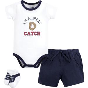 imageHudson Baby babygirls Bodysuit Short and SockGreat Catch Baseball