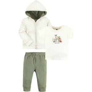 imageHudson Baby babygirls Cotton Hoodie Bodysuit Or Tee Top and Pant SetForest Animals