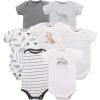 imageHudson Baby Unisex Baby Cotton Bodysuits 7packModern Neutral Safari