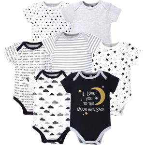 imageHudson Baby Unisex Baby Cotton Bodysuits 7packMoon and Back