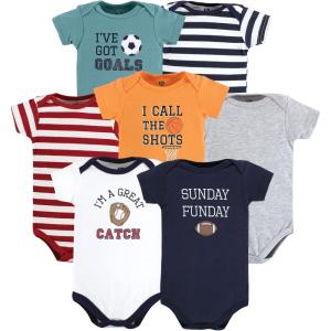 imageHudson Baby Unisex Baby Cotton Bodysuits 7packSports Stripes