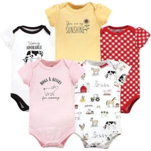 imageHudson Baby Unisex Baby Cotton BodysuitsGirl Farm