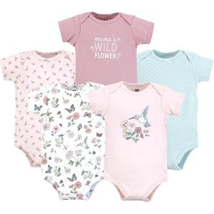 imageHudson Baby Unisex Baby Cotton BodysuitsHummingbird Garden
