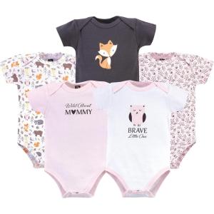 imageHudson Baby Unisex Baby Cotton BodysuitsWoodland