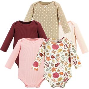 imageHudson Baby unisexbaby Thermal Long Sleeve BodysuitsAcorn Botanical