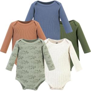 imageHudson Baby unisexbaby Thermal Long Sleeve BodysuitsSage Dinosaur