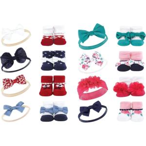 imageLuvable Friends Unisex Baby Cotton Bandana BibsRed Navy Flower Bright Pink Floral