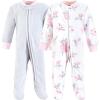 imageHudson Baby Infant Girls Fleece Sleep and Play Basic Pink FloralBasic Pink Floral