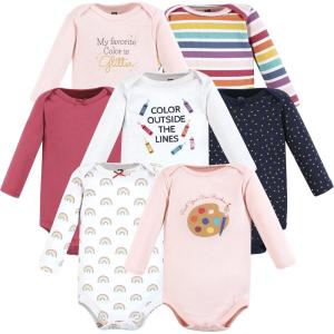 imageHudson Baby Baby Girls Cotton LongSleeve Bodysuits 7PackCreativity