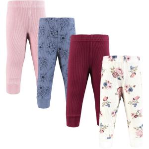 imageHudson Baby Unisex Baby Thermal Tapered Ankle Pants 4pk Creative Rainbows 1218 MonthsDusty Rose Floral