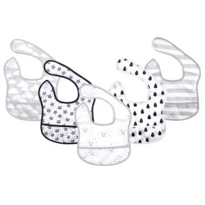imageHudson Baby Unisex Baby Waterproof Polyester Bibs Tacos BeginnerClouds