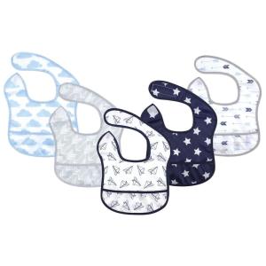 imageHudson Baby Unisex Baby Waterproof Polyester Bibs Tacos BeginnerPaper Airplane