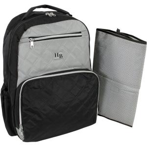 imageHudson Baby Unisex Baby Premium Diaper Bag Backpack and Changing PadBlack Gray
