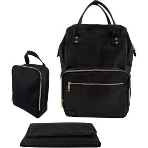 imageHudson Baby Unisex Baby Premium Diaper Bag Changing Pad and Bottle Bag Black One SizeBlack