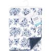 imageHudson Baby Unisex Baby Plush Blanket with Furry Binding and Back Construction One SizeBlue Toile