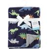 imageHudson Baby Unisex Baby Plush Blanket with Furry Binding and Back Construction One SizeDinosaurs