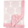imageHudson Baby Unisex Baby Plush Blanket with Furry Binding and Back Construction One SizeModern Floral