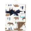 imageHudson Baby Unisex Baby Plush Blanket with Furry Binding and Back Construction One SizeMoose Bear