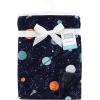 imageHudson Baby Unisex Baby Plush Blanket with Furry Binding and Back Construction One SizeSpace