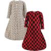imageHudson Baby Unisex Baby Thermal Long Sleeve Sleeping Bag 2pkBuffalo Plaid Leopard