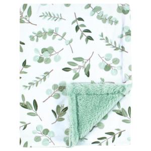 imageHudson Baby Infant Girl Plush Blanket with Furry Binding and Back Fairytale Princess One SizeEucalyptus