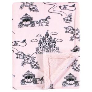 imageHudson Baby Infant Girl Plush Blanket with Furry Binding and Back Fairytale Princess One SizeFairytale Princess
