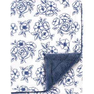 imageHudson Baby Unisex Baby Plush Blanket with Furry Binding and Back Construction One SizeBlue Toile